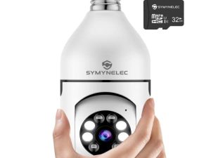 SYMYNELEC Light Bulb Security Camera Wireless WiFi