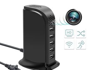 Hidden Camera WiFi USB Charger Spy Camera 5-Port Phone Charger Camera Wireless 1080P HD Security Cameras with Motion Detection