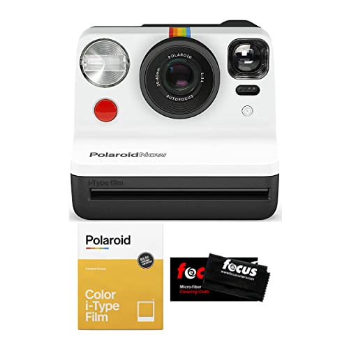 Polaroid Originals Now i-Type Instant Film Camera (Black and White) with Color Instant Film and Microfiber Cleaning Cloth Bundle (3 Items) Polaroid Originals Now i-Type Instant Film Camera (Black and White) with Color Instant Film and Microfiber Cleaning Cloth Bundle (3 Items)