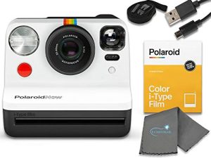 Polaroid Now I-Type Instant Film Camera - Black & White Bundle with a Color i-Type Film Pack (8 Instant Photos) and a Lumintrail Cleaning Cloth