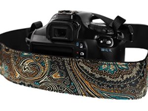 Brown Gold Camera Strap Christmas Gift for All DSLR and SLR Camera. Unique Pattern Neck Shoulder Strap for Canon