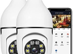 2PCS WiFi Light Bulb Security Camera Wireless Outdoor 1080P Indoor 360 Degree Security Cameras for Home Security