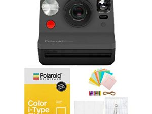 Polaroid Originals Now Viewfinder i-Type Instant Camera (Black) with i-Type Films and Accessory Bundle