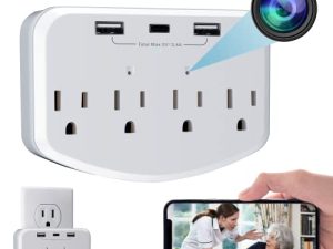 Hidden Camera WiFi Spy Camera Hidden Cameras Wall Charger Nanny Cam with USB Fast Charger Outlet HD 1080P Wireless for Home Security Secret Camera 20W PD Charging Port