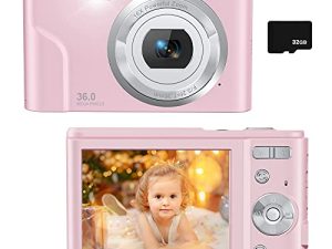 Digital Camera for Kids Boys and Girls - 36MP Children's Camera with 32GB SD Card，Full HD 1080P Rechargeable Electronic Mini Camera for Students