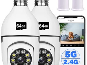 Wireless Bulb Camera WiFi HD 1080P 360 Degree Panoramic Light Bulb Camera