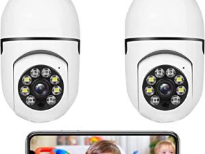 2 PCS Light Socket Security Cameras Wireless Outdoor WiFi Light Bu Lb Security Camera