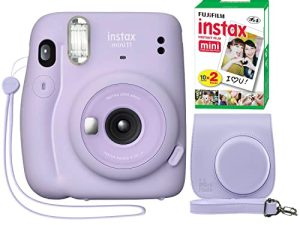 Fujifilm Instax Mini 11 Instant Camera Lilac Purple + Minimate Custom Case + Fuji Instax Film 20 Sheets Twin Pack