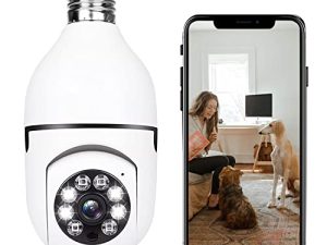 Light Bulb Security Camera Outdoor Wireless WiFi(5G/2.4G ) 360°Motion Detector Lightbulb Camera