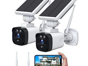 CAMBLINK Wireless Solar Security Camera System for Home Outdoor (2 Cameras with Base Station)