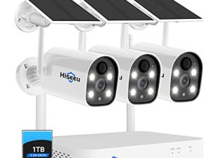 Hiseeu Solar Battery Powered Wireless Security Camera System