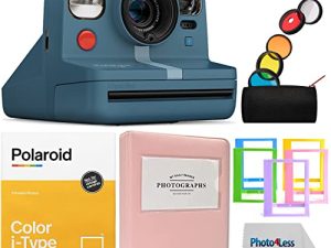 Polaroid Now+ Camera - Blue Grey | i-Type Color Film | Album | Plastic Frames