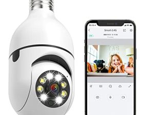 Arulis Light Bulb Security Camera Light Socket Security Camera Wireless Outdoor