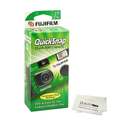Fujifilm QuickSnap Flash 400 Disposable 35mm Camera (1 Pack) Bonus Hand Strap + Quality Photo Microfiber Cloth Fujifilm QuickSnap Flash 400 Disposable 35mm Camera (1 Pack) Bonus Hand Strap + Quality Photo Microfiber Cloth