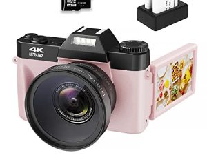 VJIANGER 4K Vlogging Camera for YouTube 48MP Digital Camera for Photography and Video with Flip Screen