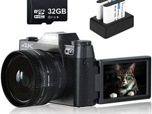 4K Digital Camera for Photography VJIANGER 48MP Vlogging Camera for YouTube with 3.0’’ 180° Flip Screen