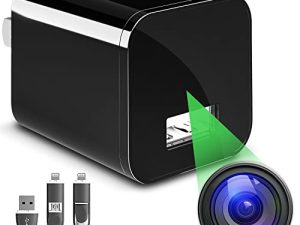 ALPHA TECH USB Hidden Camera Charger - 1080p HD Spy Camera No WiFi Needed - Mini Nanny Cam Wall Charger - Secret Hidden Cameras for Home Security