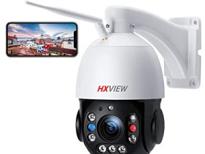 HXVIEW PTZ Security Camera Outdoor 30X Optical Zoom Camera WiFi Wireless 5MP RTSP IP Camera 1000FT Night Vision Auto Tracking Emergency Strobe Light Alarm Human Detection 2-Way Audio IP66 Waterproof