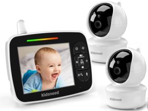 Kidsneed Baby Monitor with 2 Cameras Video Baby Monitor with Remote Pan-Tilt-Zoom Camera