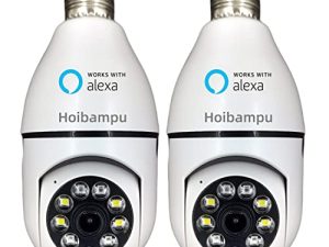 Hoibampu 2PCS 1080P WiFi Socket Light Bulb Security Outdoor Camera