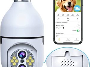 10x Zoom Light Bulb Security Camera Outdoor Wireless WiFi