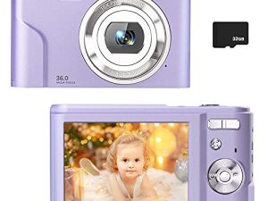 Digital Camera for Kids Boys and Girls - 36MP Children's Camera with 32GB SD Card，Full HD 1080P Rechargeable Electronic Mini Camera for Students