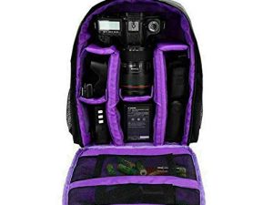 WINVIN Waterproof SLR/DSLR Camera Backpack Shoulder Bag Travel Case for Canon Nikon Sony Digital Lens (Purple)