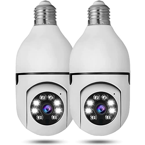 Hoibampu 2 Pack Wireless Light Socket Security Camera 1080P HD Indoor & Outdoor Smart Home Cam with 2-Way Audio Color Night Vision Human Motion Detection Alarm Hoibampu 2 Pack Wireless Light Socket Security Camera 1080P HD Indoor & Outdoor Smart Home Cam with 2-Way Audio Color Night Vision Human Motion Detection Alarm