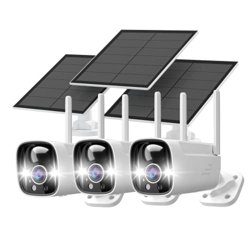 3 Pack Security Cameras Wireless Outdoor Solar Powered with AI Detection 3 Pack Security Cameras Wireless Outdoor Solar Powered with AI Detection