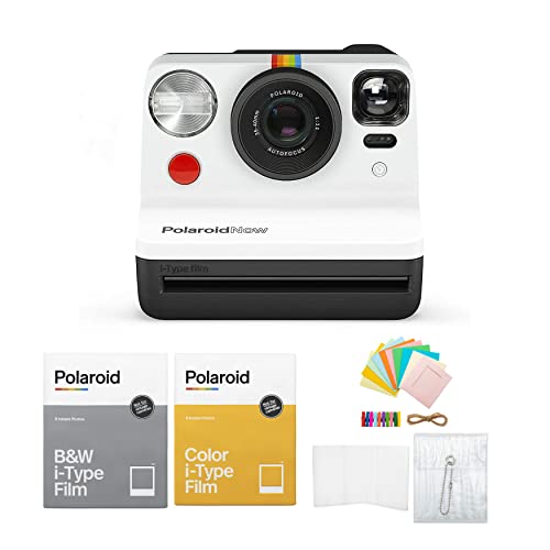 Polaroid Originals Now Viewfinder i-Type Instant Camera (Black & White) Bundle w/Color & B&W Instant Film & Polaroid Accessory Kit (4 Items) Polaroid Originals Now Viewfinder i-Type Instant Camera (Black & White) Bundle w/Color & B&W Instant Film & Polaroid Accessory Kit (4 Items)