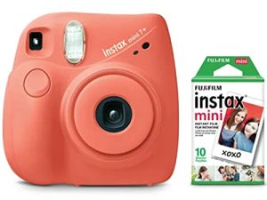 FujiFilm Instax Mini 7+ Light Coral Bundle (10 Film Pack)