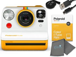 Polaroid Now I-Type Instant Film Camera - Yellow Bundle with a Color i-Type Film Pack (8 Instant Photos) and a Lumintrail Cleaning Cloth