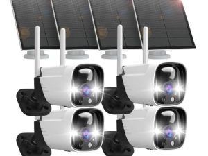 4 Pack Security Cameras Wireless Outdoor Solar Powered with AI Detection
