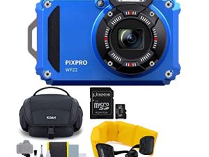 Kodak PIXPRO WPZ2 Rugged Waterproof 16MP Digital Camera with 4x Optical Zoom (Blue) Bundle with Koah Nostrand Gadget Bag