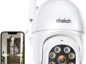 2K Security Cameras Outdoor - 3MP Color Night Vision Wireless WiFi Home Video Surveillance Pan & Tilt 360° View with Motion Detection Auto Tracking Smart Alerts