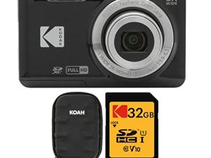 Kodak PIXPRO Friendly Zoom FZ55 Digital Camera (Black) with Hard Shell Case (Black) and 32GB SD Card Bundle (3 Items)