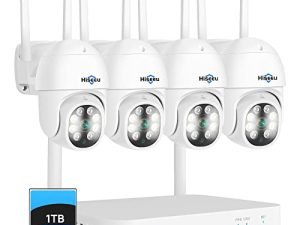 Hiseeu 3MP Wireless Security Camera System Pan Tilt Control AI Human Detection Two Way Audio