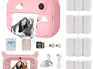 Kids Camera Instant Print Camera with 12 Rolls Refill Print Paper