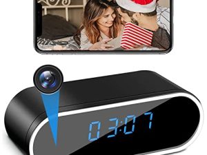 JesCookal Hidden Camera Clock HD 1080P Wireless WiFi Security Nanny Camera with Night Vision and Motion Detection