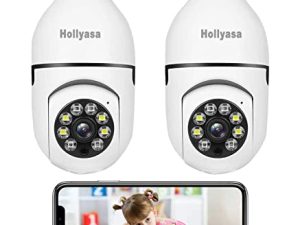 2 Pack Light Socket Security Camera 1080P Lightbulb Camera Outdoor Wireless WiFi