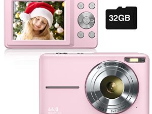 Digital Camera 1080P 44MP Kids Camera Digital Point and Shoot Camera with 32GB Memory Card