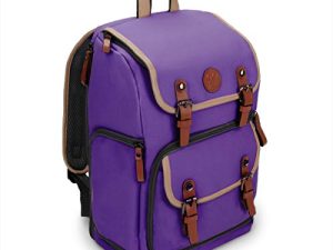 GOgroove Mid-Size Camera Backpacks for Photographers (Purple) - DSLR Camera Backpack with Tablet Compartment