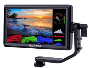 FEELWORLD FW568 V2 5.5 inch DSLR Camera Field Monitor with Waveform LUTs Video Peaking Focus Assist Small Full HD 1920x1152 IPS with 4K HDMI 8.4V DC Input Output Include Tilt Arm
