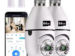 2Pcs 1080P Light Bulb Camera