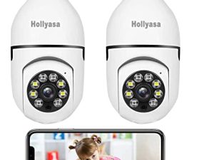 2 Pack Light Socket Security Camera 1080P Lightbulb Camera Outdoor Wireless WiFi