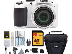 Kodak PIXPRO AZ401 40x Astro Zoom Digital Camera (White) with Koah Holster Case and Accessory Bundle (5 Items)