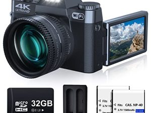 VJIANGER Digital Camera for Photography 4K 48MP Vlogging Camera for YouTube with WiFi