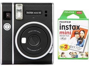 Fujifilm Instax Mini 40 Instant Film Camera with Twin Film Pack (20 Exposures) Bundle (2 Items)
