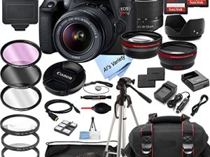 Canon EOS Rebel T7 DSLR Camera w/EF-S 18-55mm F/3.5-5.6 Zoom Lens + 128GB Memory + Case + Tripod + Filters (36pc Bundle)