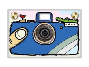 Paper Shoot Camera Eco-Friendly Digital Vintage Taking Old School Film Style Photos Digital Camera That Looks Like Film PaperShoot Camera Blue Hand Drawn